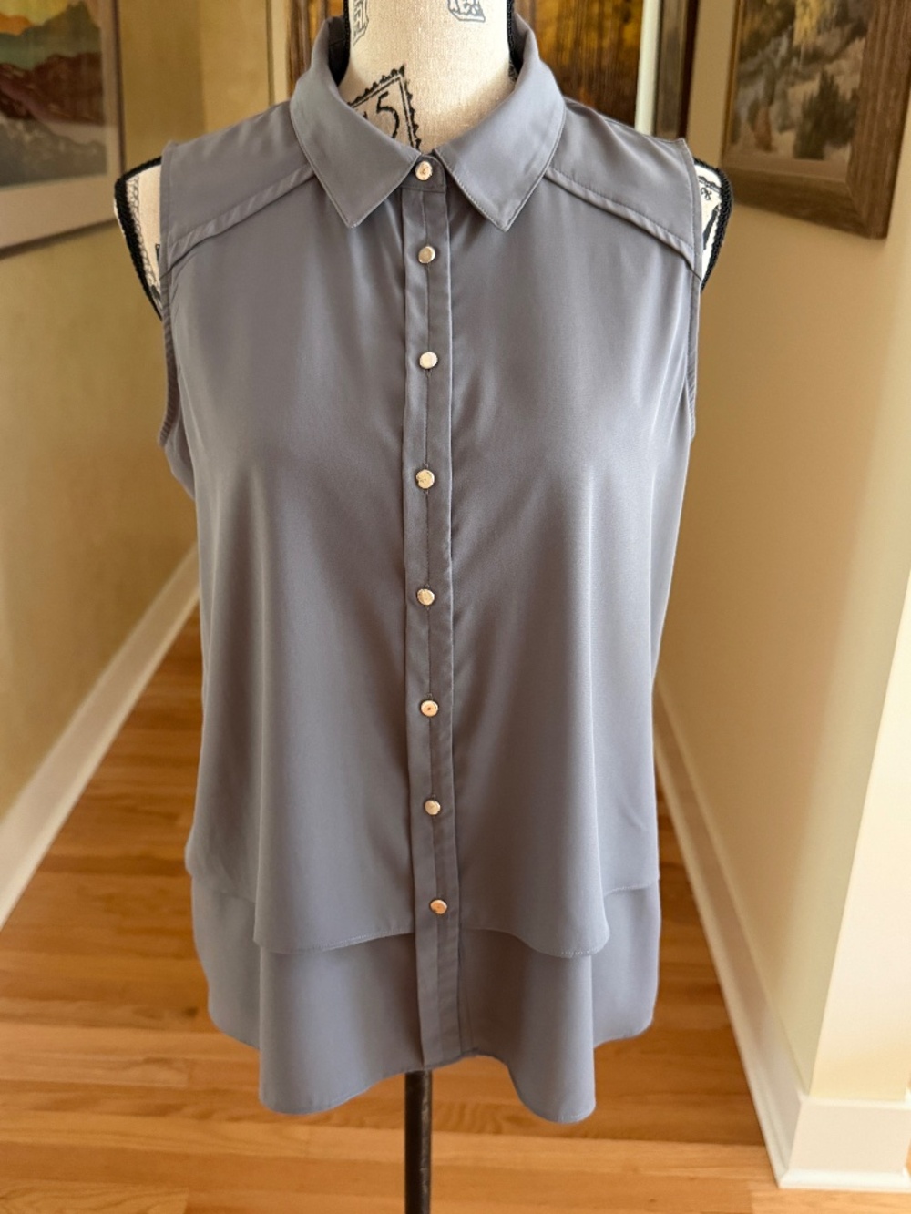 Calvin Klein Gray Sleeveless Top Size M